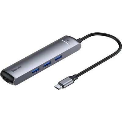 Baseus Mechanical Eye USB-C Hub - мултифункционален хъб за свързване на допълнителна периферия към MacBook и компютри с USB-C порт (тъмносив)