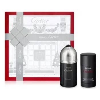 Cartier Pasha de Cartier Edition Noire Подаръчен комплект, Тоалетна вода 100ml + Део стик 75ml, мъже