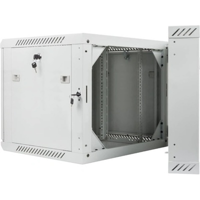 Lanberg Комуникационен шкаф Lanberg WF02-6609-10S, 9U, 600 x 600 x 507.3 mm, сив (WF02-6609-10S)