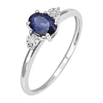 Bliss Златен дамски пръстен със сапфир и диаманти Bliss 20069901 (20069901)