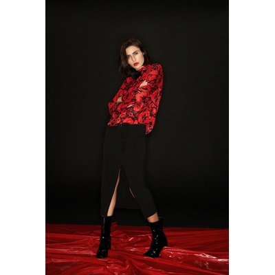 Moodo Черна пола с декоративна роза и цепка Moodo Moodo | Cheren | ЖЕНИ | XS