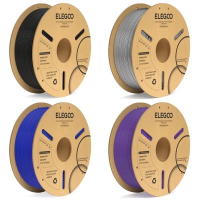 Elegoo 4-pack PLA филамент Elegoo PLA Plus, 1.75 mm, 4 x 1.0 kg