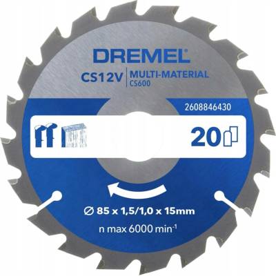 PILOVÝ KOTOUČ S WIDIOVÝMI ZUBY CS600 85x15mm 20 zubů pro pilu CS12V-S1C DREMEL