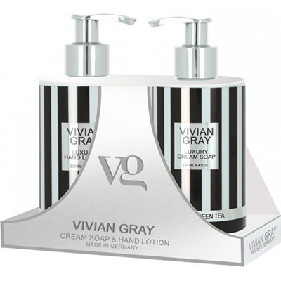 Vivian Gray Lemon & Green Tea luxusné tekuté mydlo s dávkovačom + luxusný krém na ruky s dávkovačom 250 ml kozmetická súprava 250 ml