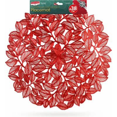 X-Tech Prestieranie červené metalický efekt okrúhle PVC 38 cm