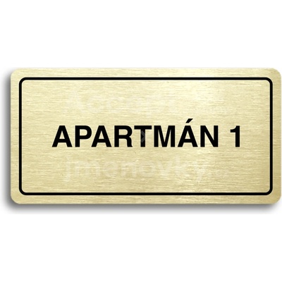 ACCEPT Piktogram APARTMÁN 1 - zlatá tabulka - černý tisk