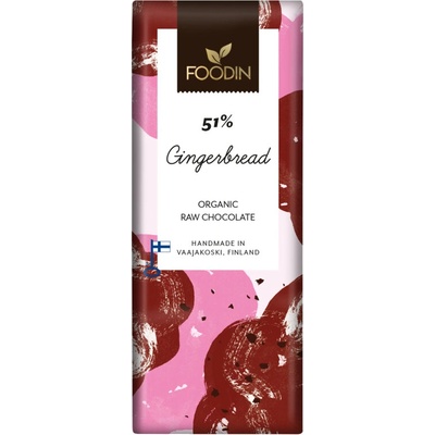 Foodin Raw BIO vegan Perníková čokoláda 51% 40 g