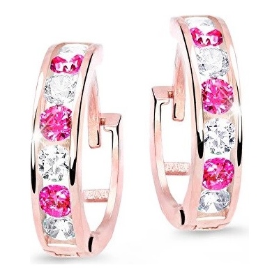 Cutie Jewellery Slušivé detské náušnice z ružového zlata C3345-80-X-4 fuchsiová