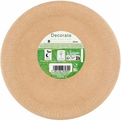 Decorata Industrial Compostable papierové taniere 23 cm