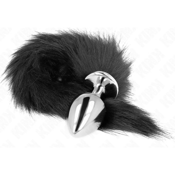 Метален анален плъг с черна опашка, 10см - Kink Anal Tail Plug (D-240663)