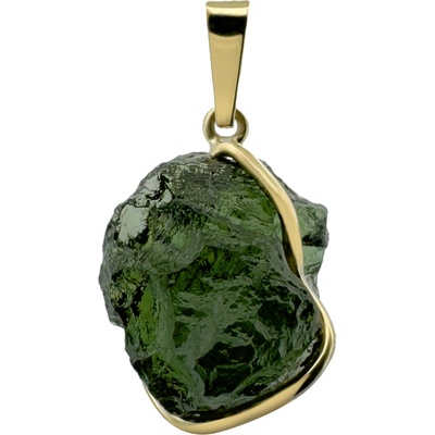 Vltavín Moldavite Zlatý přívěsek s vltavínem 2000334440006