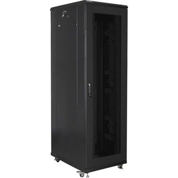 Lanberg Комуникационен шкаф Lanberg rack cabinet 19" free-standing 42U / 800x800 self-assembly flat pack with mesh door, black (FF01-8842-23B)