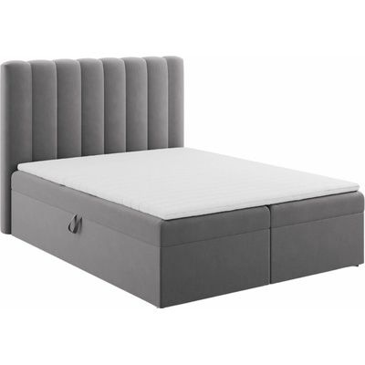 Micadoni Kelp sametová boxspring šedá
