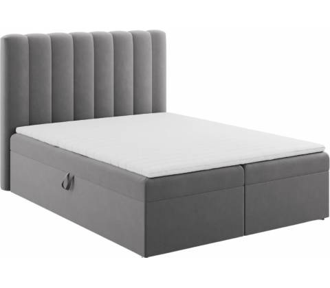 Micadoni Kelp sametová boxspring šedá