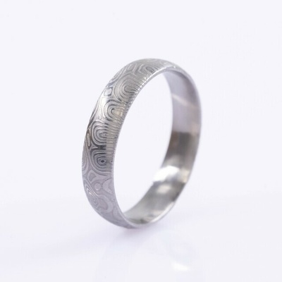 Prima kolečka Kovaný snubní prsten z oceli damasteel CR6162