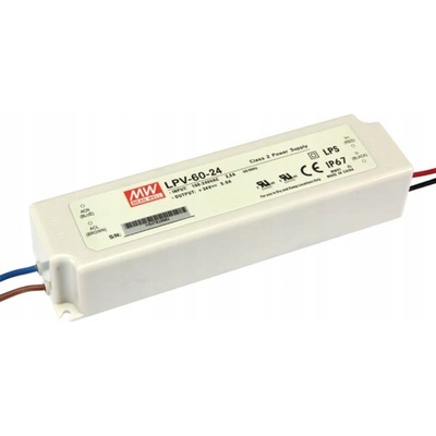 Napájecí zdroj MeanWell LPV-60-24 24V DC 2,5A 60W IP67