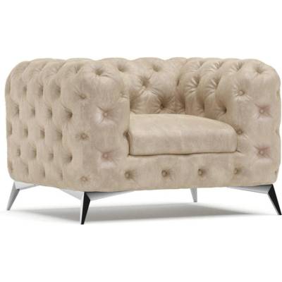 Бежово кадифено кресло Chelsea - Ropez (Chelsea Fotel Primo 8808 Srebrne)