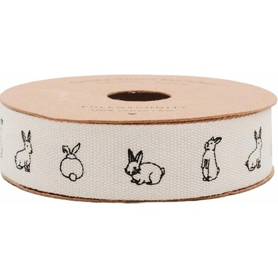 Eulenschnitt Bavlněná stuha Rabbits – 5 m, krémová barva, textil – Zboží Dáma