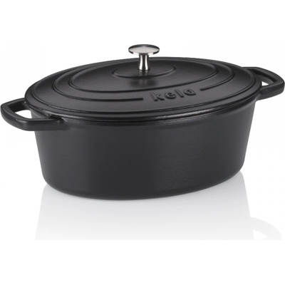 Kela Чугунена овална тенджера с капак Calido - 29х23 см. - черна (KELA 12861)