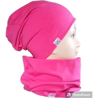 VH design čepice dvouvrstvá spadlá s nákrčníkem tmavě růžová