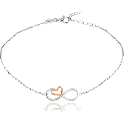 Minet Rose gold stříbrný řetízek na kotník forever love JMAN0391RB27 – Zboží Dáma Minet Rose gold stříbrný řetízek na kotník forever love JMAN0391RB27 – Zboží Dáma