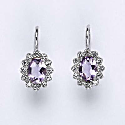 Čištín Kate přírodní ametyst světlý a čiré zirkony VE 247