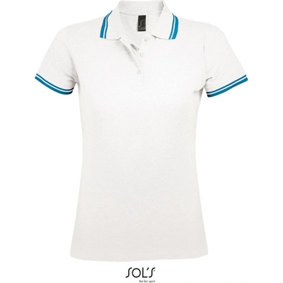 SOL's Collection Polokošile Pasadena Women krátký rukáv dámská COT-25057875801 Bílá aqua modrá