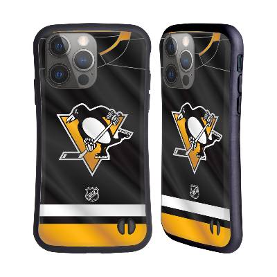 Obal na mobil Apple iPhone 14 PRO - HEAD CASE - NHL - Dres logo Pittsburgh Penguins (Odolné pouzdro, kryt na mobil Apple iPhone 14 PRO - Hokej NHL - Pittsburgh Penguins malý znak na dresu)