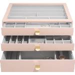 Stackers Ковчеже за бижута Stackers с 3 чекмеджета supersize розово (75912)