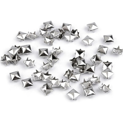 Cvočky na oblečení z nerezové oceli 7x7 mm pyramida Varianta: 1 barva nikl, Balení: 50 ks