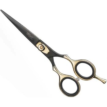 Eurostil 04499 Matt Black/Gold Scissors Razor Edge - nožnice na klasický strih, 5,5"