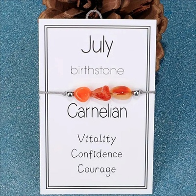 IZMAEL Náramek s měsíčním kamenem Červenec/Karneol KP38764