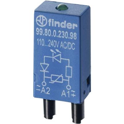 Finder zasouvací modul s diodou s LED diodou 99.80.0.230.59 Barvy světla (LED svítidlo): zelená Bulk 10 ks