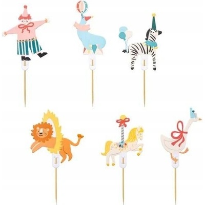 Party Deco KPM39 Circus Cupcake Dekorace 6 kusů