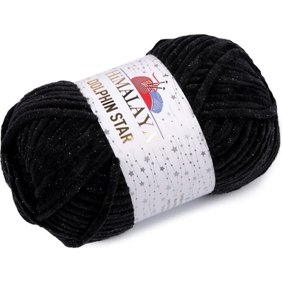Stoklasa Pletací žinylková příze s lurexovým vláknem Dolphin Star 100 g Balení: 1 ks, Varianta: 12 (92111) černá 12 (92111) černá