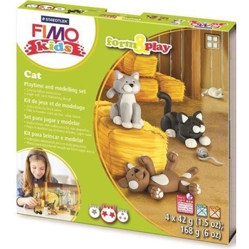 STAEDTLER Комплект глина Staedtler Fimo Kids - 4 x 42g, Cats (23850-А-CAT)