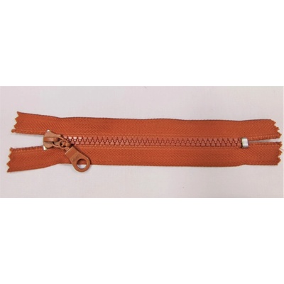 Zips kostený nedeliteľný 14cm / tehlový