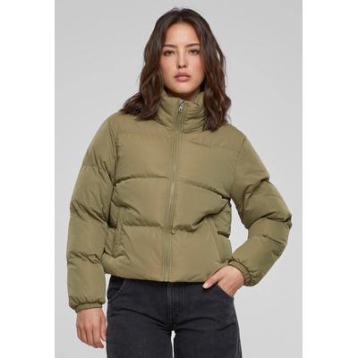 Urban Classics Дамско късо яке в цвят маслина Urban Classics Peached PufferUB-TB4759-03057 - Маслина, размер XS