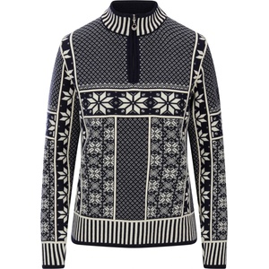 Dale of Norway Дамски вълнен пуловер Dale of Norway Women's Vardåsen Sweater Merino jumper - Marine / Offwhite (105-7827-0113)