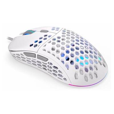 Endorfy LIX Plus biela / optická / drôtová / herná / 19000 dpi / PAW3370 / 6 tlačidiel / RGB / Kailh GM8.0 / USB / 1.8m (EY6A003)