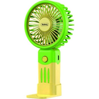 Rosberg Преносим ръчен вентилатор Rosberg R51760M, USB, 2W, 3 скорости, Бутон On/Off, Жълт/Зелен (5R51760MYG)