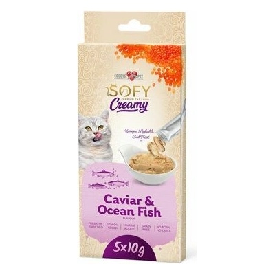 Cav COBBYS PET SOFY Creamy iar & Ocean Fish 5x mäsový krém s morskými rybami a kaviarom pre mačky 10 g