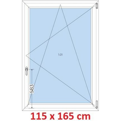 Soft Plastové okno 1150 x 1650 mm otevíravé a sklopné Ořech