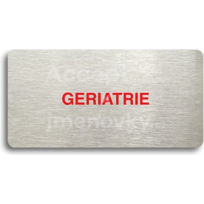 ACCEPT Piktogram GERIATRIE - stříbrná tabulka - barevný tisk bez rámečku
