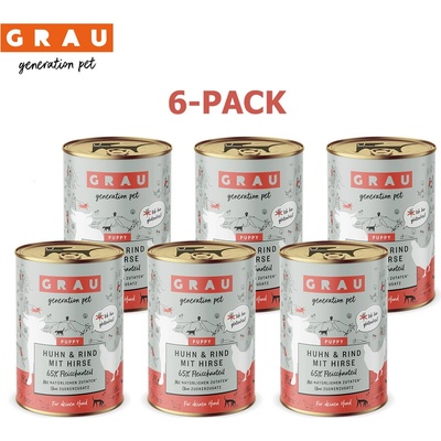 Grau Puppy Kura a hovädzie s pšenom 6 x 400 g