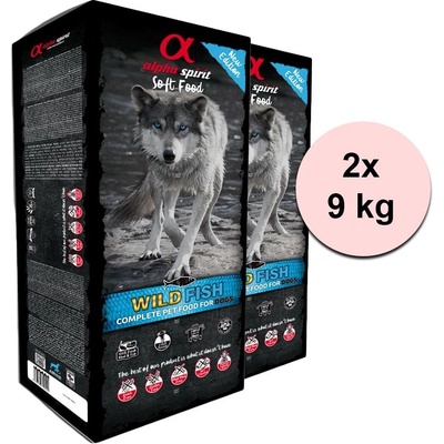 Alpha Spirit Complete Soft Dog Food - Wild Fish 2 x 9 кг