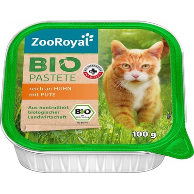 ZooRoyal Bio paštika bohatá na kuřecí maso s krůtím masem 16 x 100 g