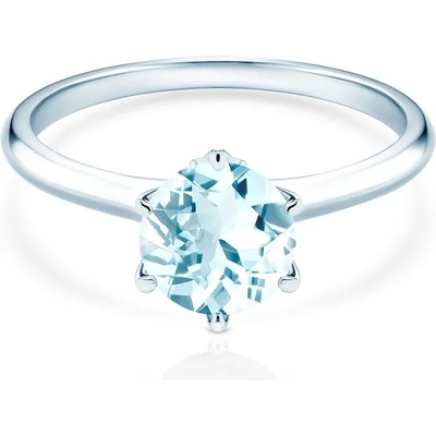 SAVICKI Годежен пръстен The Journey: бяло злато. аквамарин