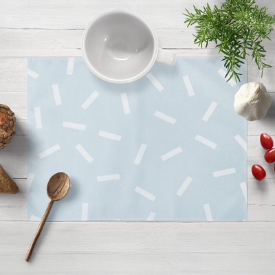 Biante Dekoračné prestieranie PM-063 Konfety na pastelovo modrosivom 35x45cm