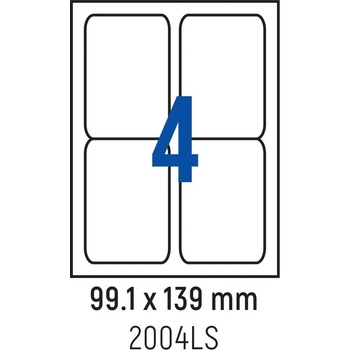Spree Етикети лепящи обли, 4 бр. , 99.1x139.0 мм, 100 л. , A4 (3800884030189)